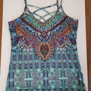 Venus embellished, multicolored strappy tank top